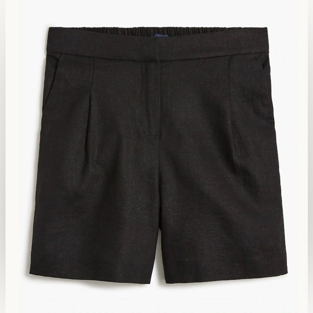 NWOT JCrew Factory Elastic-back linen-blend pleated short